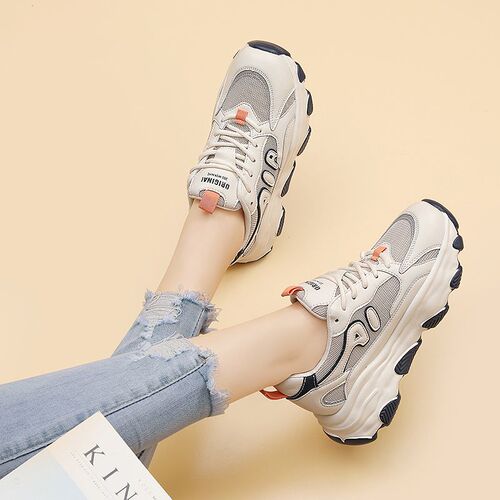 2024 New Women's Shoes Spring Korean Version Versatile Casual Shoes Women's Comfortable Breathable Dad Shoes Foreign Trade Women's Sports Shoes