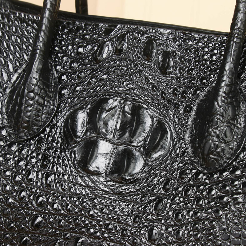 New Genuine Leather Women's Handbag Large Capacity Crocodile Embossed Garden Bag Banquet Bag Fashion Business Trendy Messenger Bag - Thumbnail 3