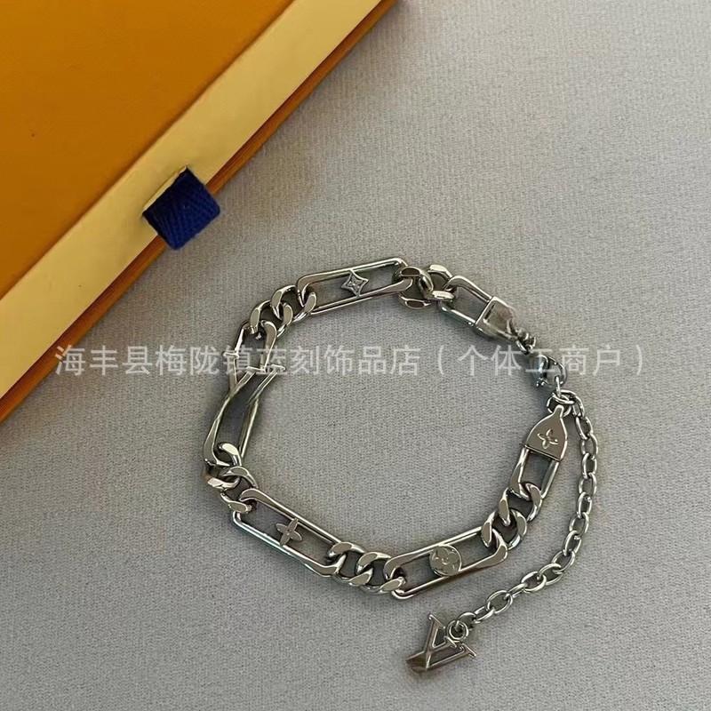 驴家韩版简约ins网红坦克纹链条手链女欧美嘻哈潮牌男女情侣钛钢|undefined