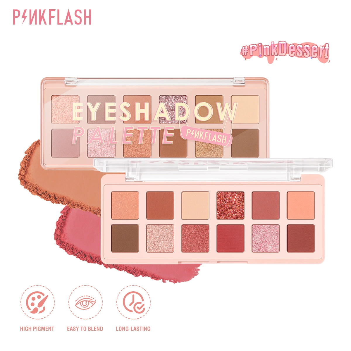 PINKFLASH палетка теней для век 12 цветов, нежная пудра E15, для экспорта и закупок, не для розничной продажи