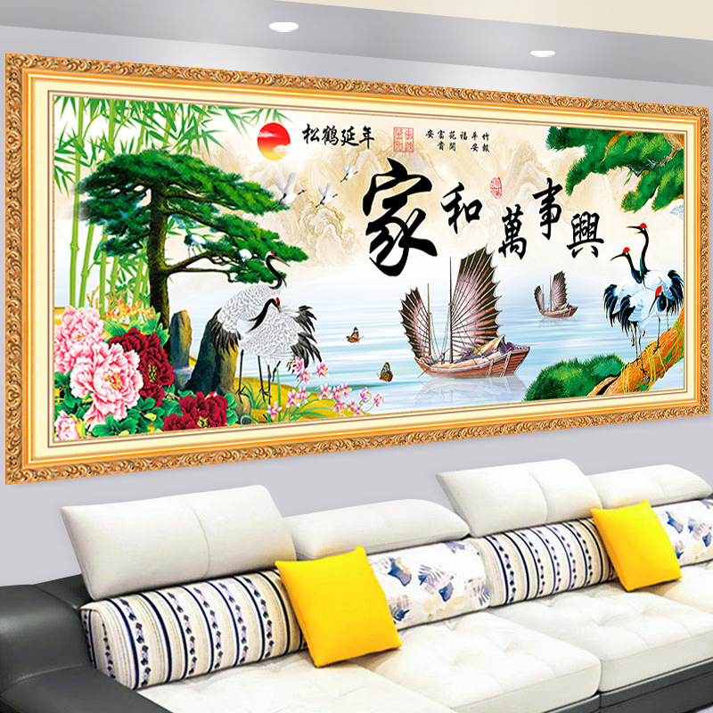 ✅客厅山水画沙发背景壁画3d立体墙贴自粘装饰画墙壁贴纸极简墙贴