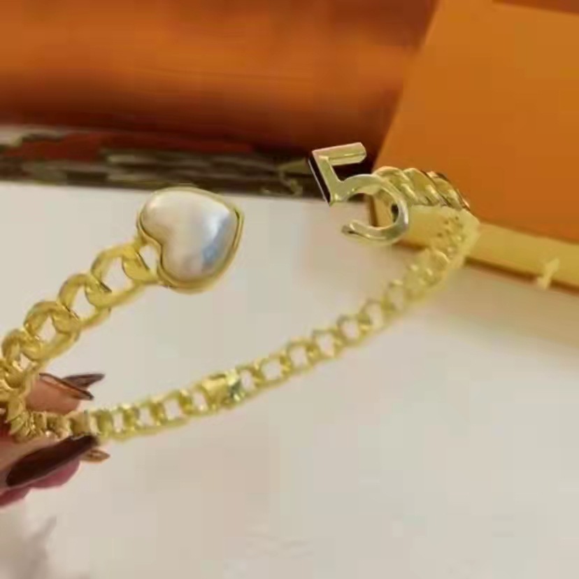 Japanese And Korean Fashion Number5 Necklace Necklace Douyin Internet Celebrity Open Clavicle Necklacey Light Luxury Necklace Pearl Jewelry