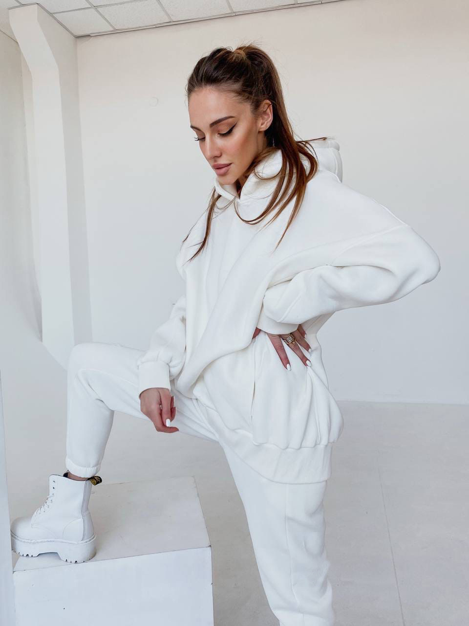 Women's Sweatshirt Suit Fleece-lined Two-piece Set For Women_voghion.com