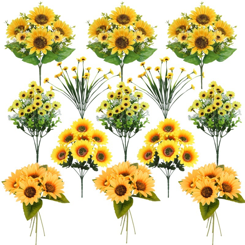 조화 해바라기, 태양꽃, 작은 데이지, 가정 장식 꽃꽂이, 웨딩용 꽃, 조화 도매
