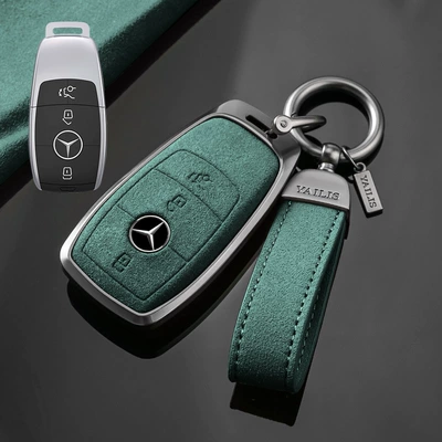 Car key bag eqb car cover buckle - no-specifications-mercedes-benz-b-tarnish-aluminum-alloy-dark-green-suede-hand-rope-buckle