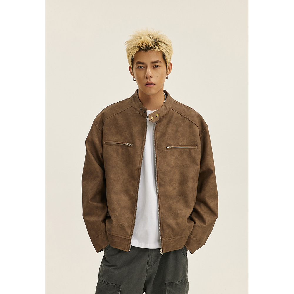 Giacca da motociclista americana di alta gamma per uomo nella primavera autunno 2024, nuovo stile, top con risvolto casual fresco e ampio_voghion.com