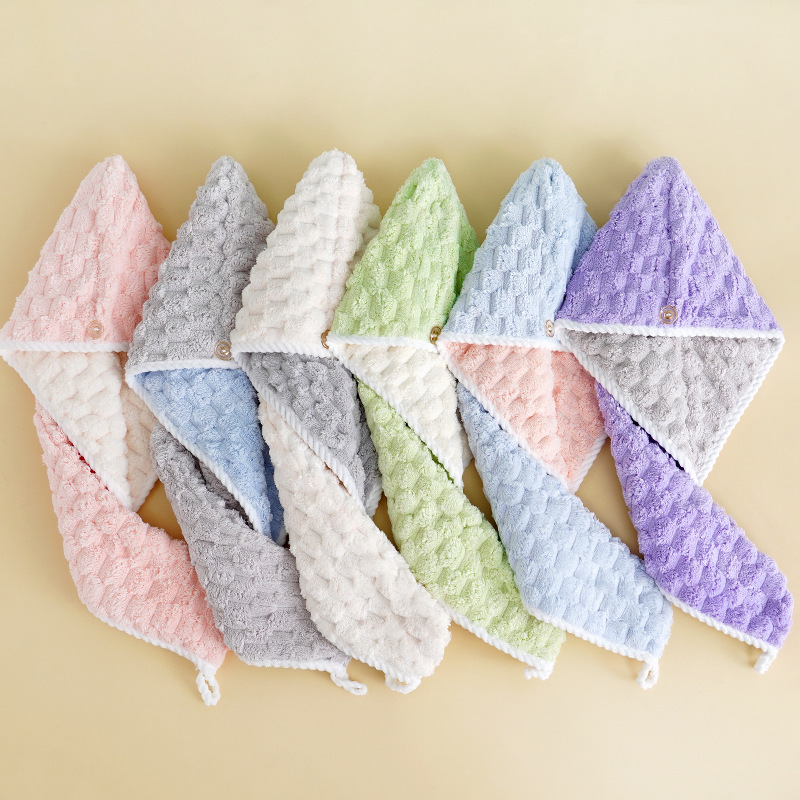 Dryer Cap with Gold Beetle Cashmere Cloud Layer Double Thick Colored Water-absorbent Polyester Floral Dryer Cap