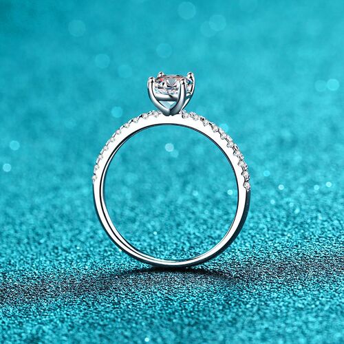 925 sterling silver female pigeon egg proposal diamond ring wholesale special shaped pigeon egg shaped moissanite ring with certificate black card
