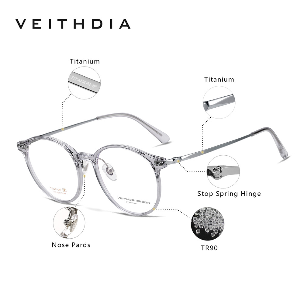 Pies redondos de titanio puro, marco de espejo de miopía óptica retro, marco de ojo masculino y femenino, puede estar equipado con grado al por mayor 7103