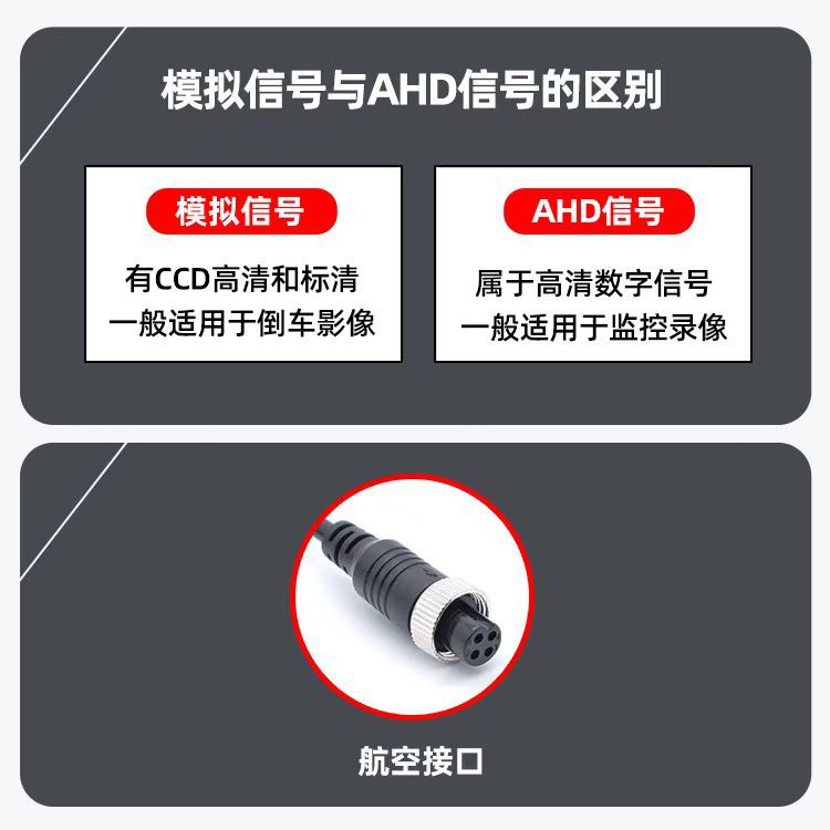 Car dashcam camera 9~36V wide voltage AHD1080P/720P dual control universal high-definition night vision lens