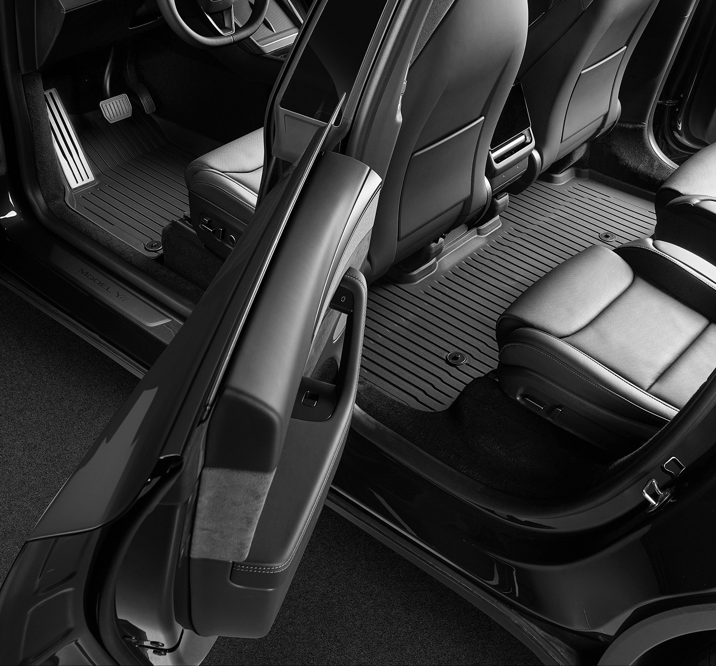 Suitable for Tesla Six-Seater Model Yl, Full Car Floor Mats, Tpe Floor Mats, Special Car Interior Accessories