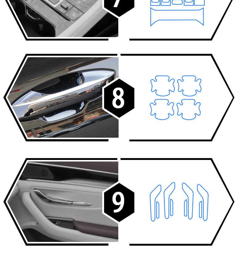 Suitable for BYD Sealion 6 right-hand drive interior protection film, central control navigation screen film, gear shift film modification