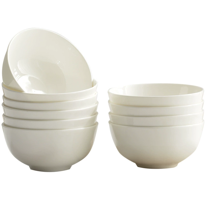 Tangshan Bone Porcelain Bowl House Set White Rice Rice Rice Rice Port Ceramic Bowl 2024 New Noodle Bowl tableware white porcelain bowl
