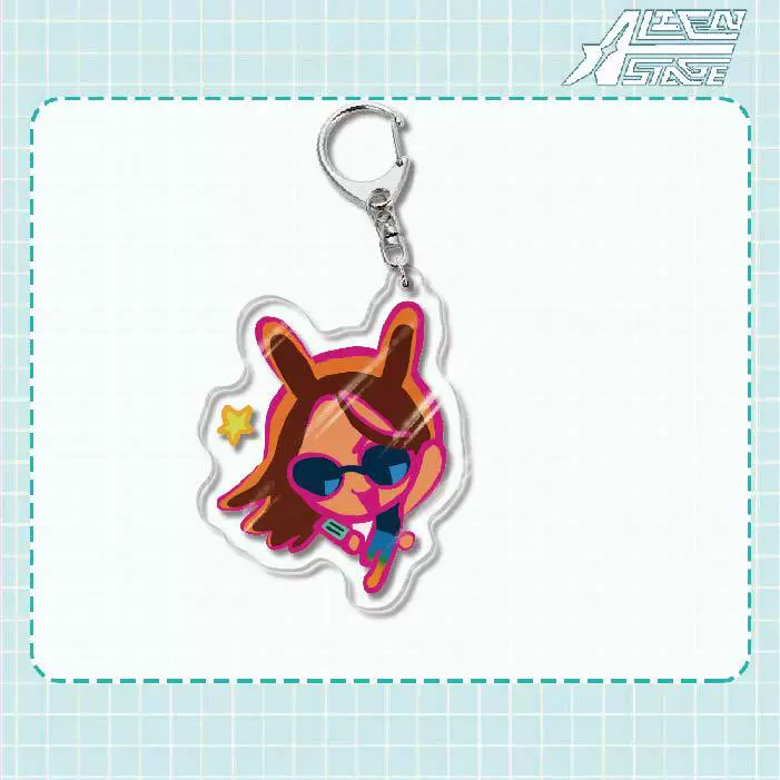 Acrylic keychain (Alien Stage) Mizi Sua, double‑sided 6 cm, metal ring & clasp