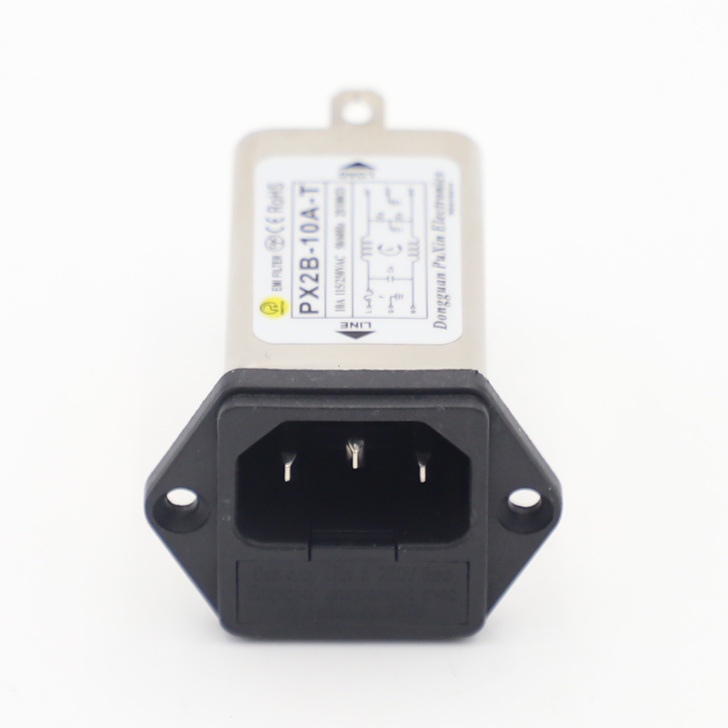 普鑫电源滤波器插座保险式一体抗干扰电磁兼容元器件PX2B-10A-T