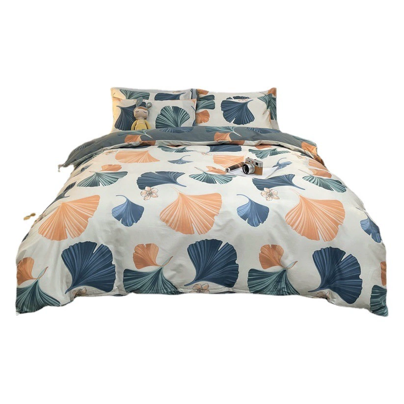 Комплект постельного белья из четырех предметов Nantong, 100% чистый хлопок, в скандинавском стиле, полностью хлопковый комплект из четырех предметов, простыня на резинке, комплект из трех предметов, оптом