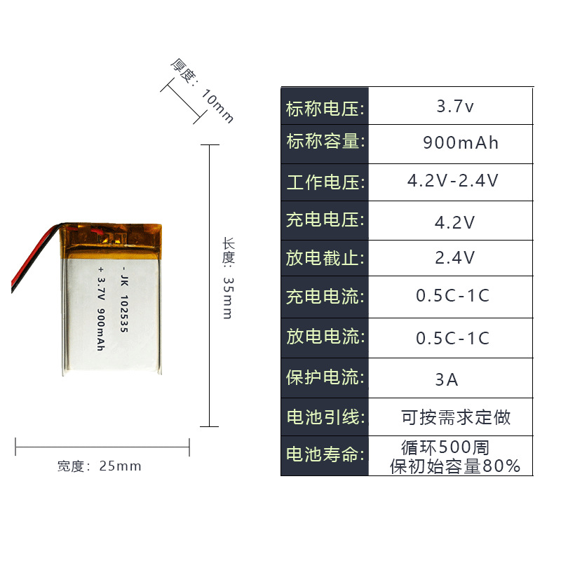 102535/900mAh 플러스 보호 보드 콘센트