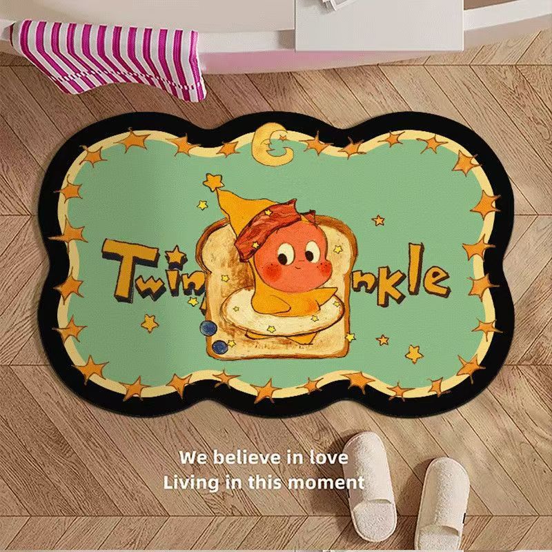 Cartoon Star Man Bathroom Floor Mat Absorbent Quick-Drying Diatom Mud Floor Mat Bathroom Door Non-Slip Foot Mat Can Be Cut