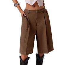 S 44063 Summer Loose High Waist Wide Leg Shorts ���ɸ����п�