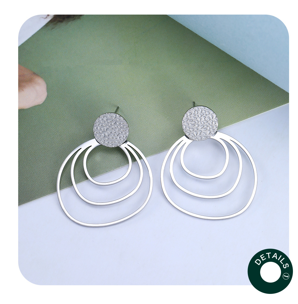 Fashion Geometric Stainless Steel Plating Drop Earrings 1 Pair