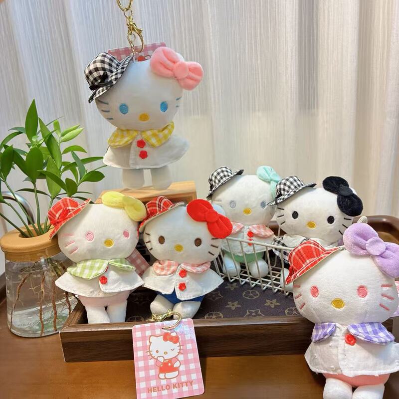 礼帽Kitty夏日度假小披风 挂件可爱饰品粉色公仔毛绒挂饰礼物新款|undefined