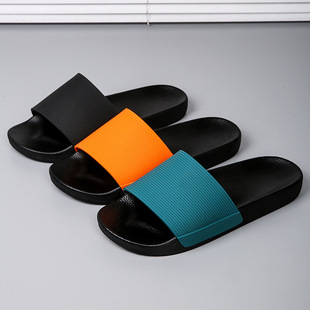 Fashion Unisex Open Toe Solid Color Slippers PVC Material Non-slip Wear-resistant Indoor and Outdoor Universal Bathroom Slippers