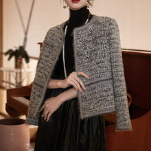 霜雪恋人髙奢B入重工编织小香粗花呢短外套温柔女新