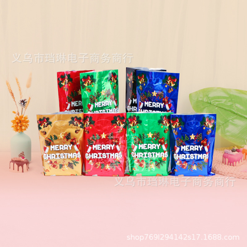 Bolsas de regalo navideñas, diseño manzana, fiestas
