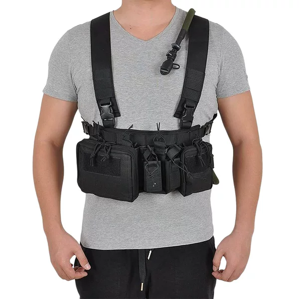 Cross-Border Outdoor Military Fan Tactical Chest Hanging Molle Field Training Vest Multi-Functional Suspender Camouflage Vest 1000D