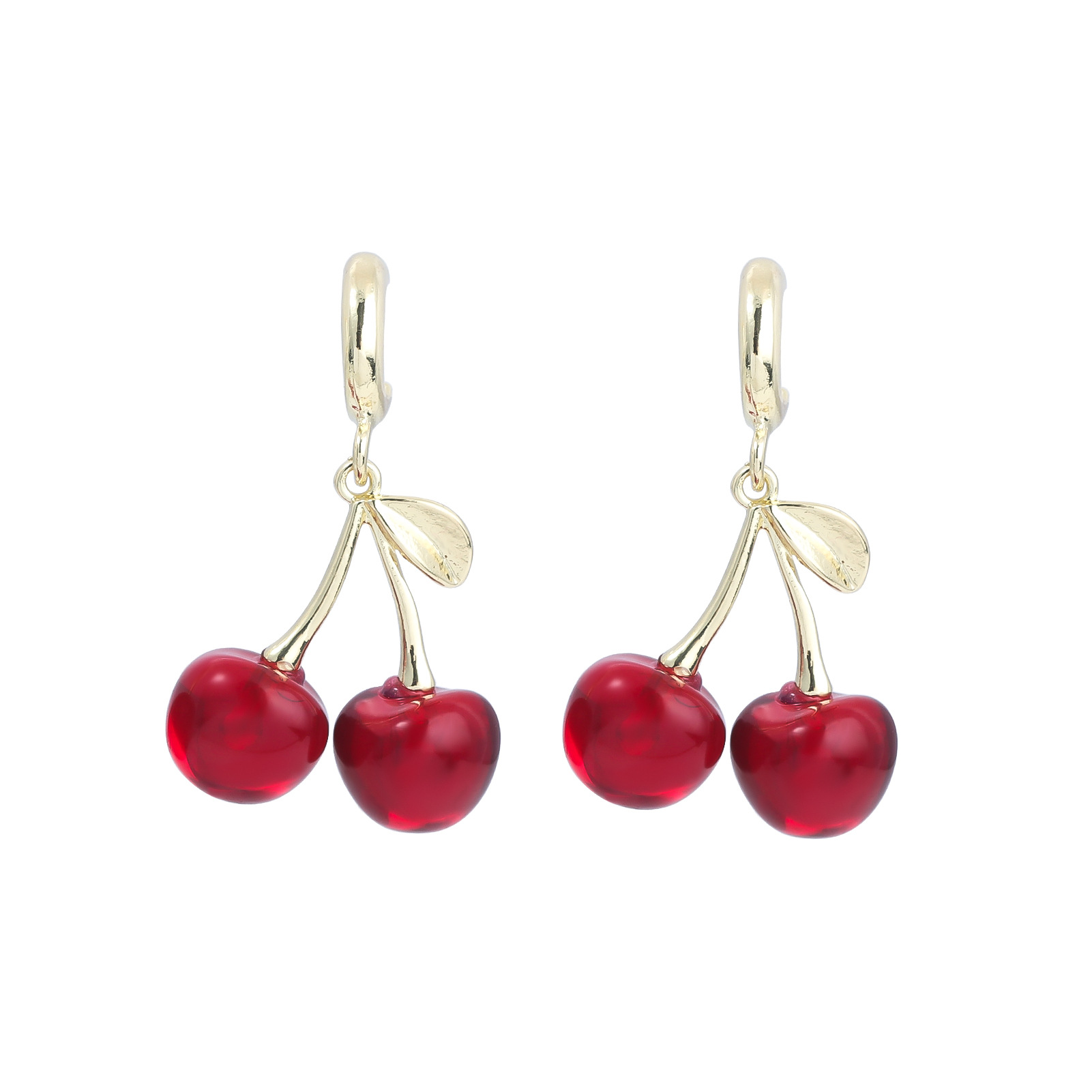 16g Weight Alloy Ear Needle Material Drop Earrings Classification 1 Pair Quantity Casual, Daily Occasion Zinc alloy Material Cherry Pattern Women's Gender Sweet Style 1 Pair Sweet Cherry Zinc Alloy Drop Earrings 24
