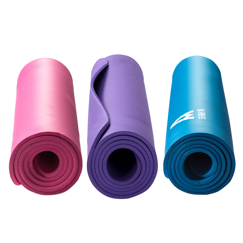 Estera de yoga 10mm para principiantes, ensanchamiento, gruesa, antideslizante, alfombra de entrenamiento, alfombra de baile, alfombra deportiva para hombres y mujeres, color sólido largo image 3