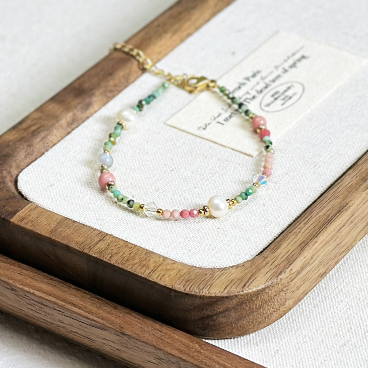 Turquoise bracelet from pearl stainless steel, style