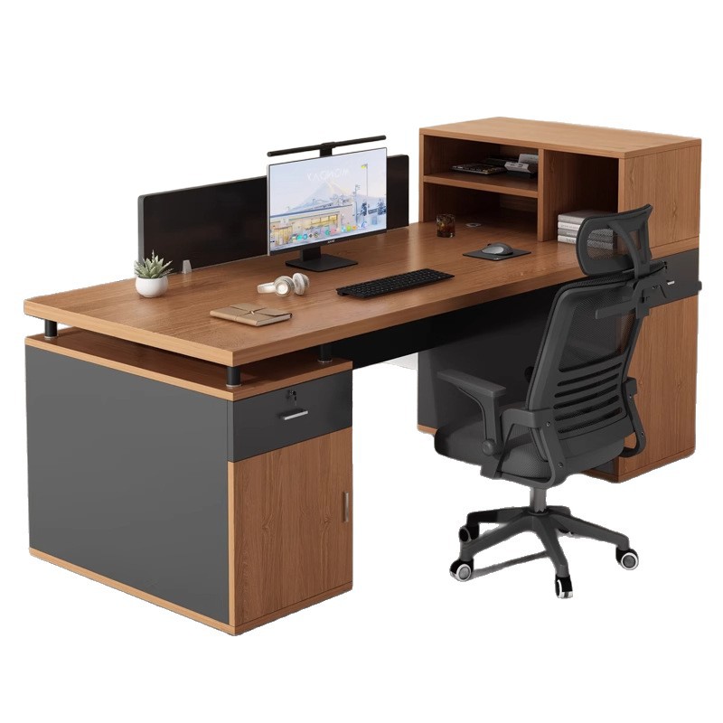 Mesa de computadora simple mesa de oficina moderna silla combinación de escritorio de personal de oficina jefe mesa de personal