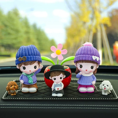 Interior Car Ornaments, Car ornaments - mom-and-dad-heart-boy-sunflower-big-diamond-cushion-five-piece-set