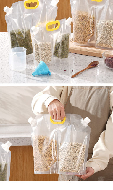 Spencer 5PCS Cereal Storage Bags Rice Container Set, Reusable Leakproof  Moisture Resistant Food Storage Pouches, Kitchen Organization Bag for Grain