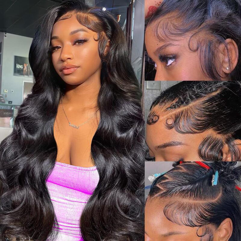 Lace Front Wig, Wavy High-Definition Lace Front Wig, Black Glue-Free Wig, 100% Pure Lace Lace Front Wig, Wavy High-Definition Lace Front Wig, Black Glue-Free Wig, 100% Pure Lace