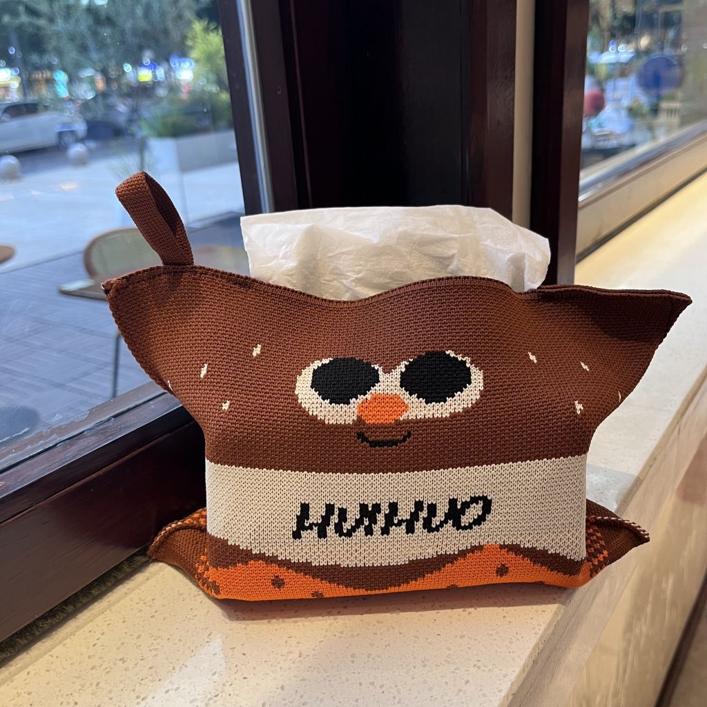 Light Luxury Knitted Tissue Bag, Large-Capacity Woven Bag, Car-Mounted Home Office Hanging Tissue Box, Knitted Bag Gift Bag