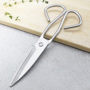 All stainless steel kitchen scissors multi-functional household scissors powerful scissors food scissors Korean barbecue scissors wholesale