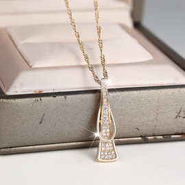 亚马逊速卖通不规则满钻轻奢项链 小众冷淡风个性设计简约热卖款