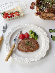 BB4C批發穆尼 ins浮雕陶瓷餐具套裝復古風餐盤西餐盤菜盤家用