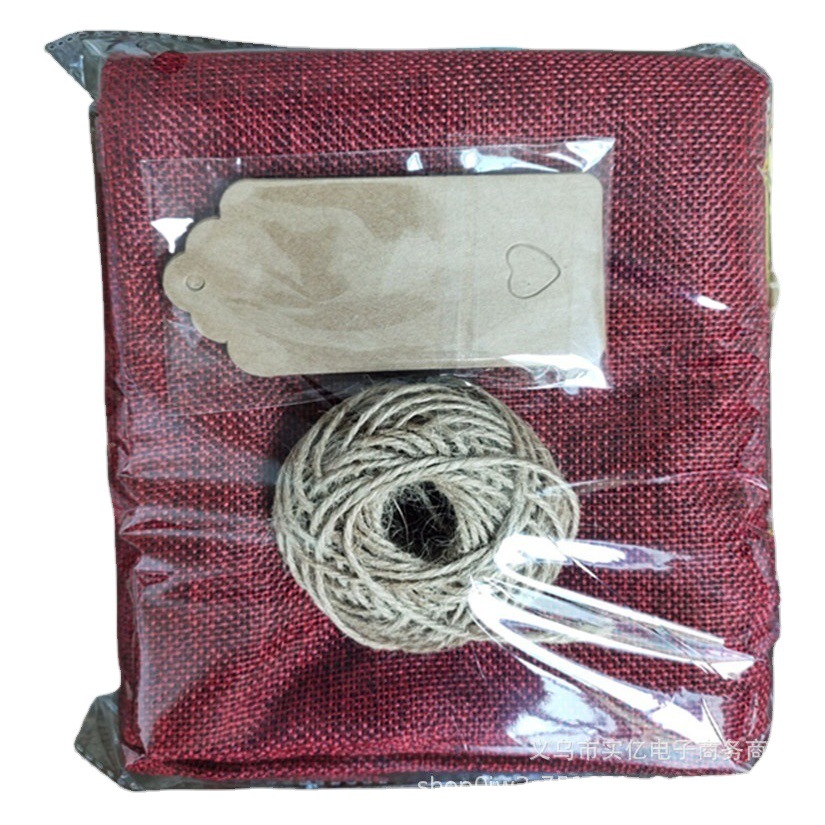 Bolsa de vino de tela transfronteriza, bolsa de regalo de vino, 12 bolsas, bolsa de botella de vino con cordón, juego de etiqueta de amor, venta directa