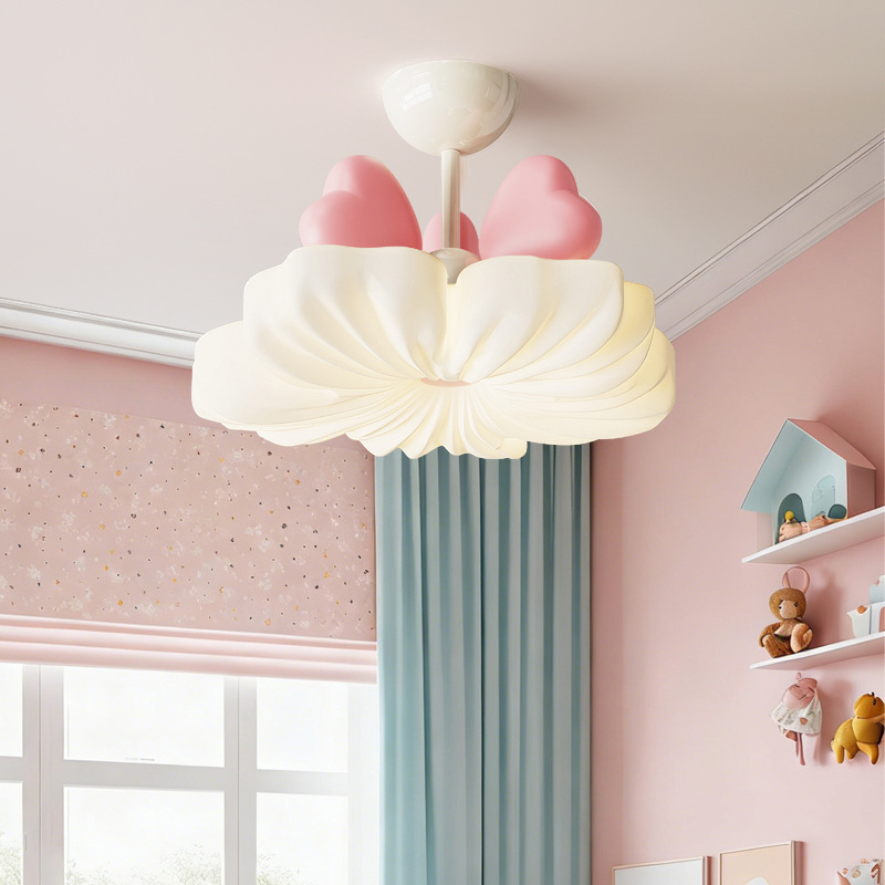 Luz de techo de la princesa rosa viento flor de viento crema habitación de la princesa luz principal de espectro completo lámpara de la habitación de los niños 323L