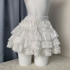 白色多层蛋糕裙女春夏季小个子甜美辣妹蓬蓬打底蓬蓬蛋糕南瓜裙裤