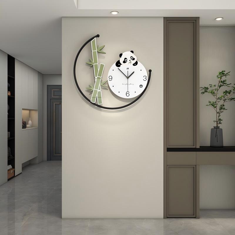 モダンでシンプルな壁時計リビングルームハイエンドホームレストラン装飾時計壁掛けパンチフリーサイレント時計