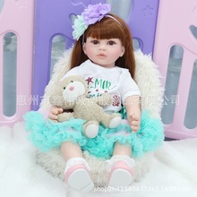 60cm布身重生婴儿reborn baby长发公主仿真娃娃玩具跨境专卖