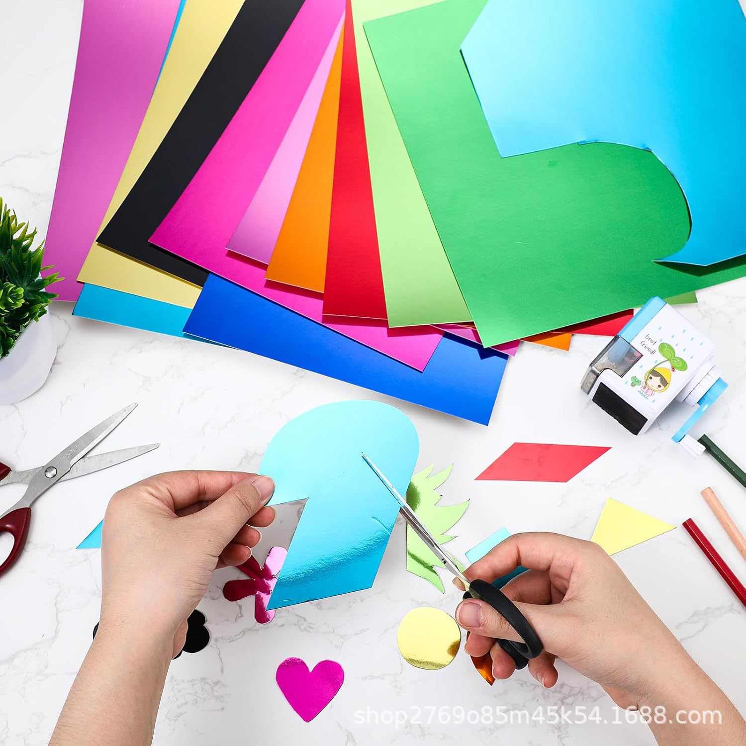 250g金银卡纸PET镜面铝箔纸彩色摄影背景反光手工 包装制作材料