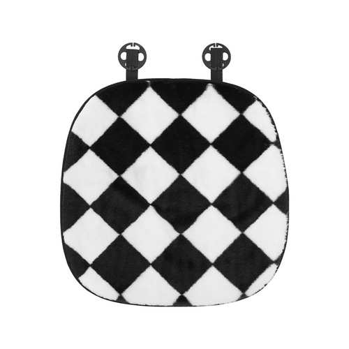Car Seat Cushion Checkerboard Checkerboard Autumn and Winter Plush Car Mat Warm Anti-Slip Car Seat Simple Black and White Diamond Seat Cushion Single Piece