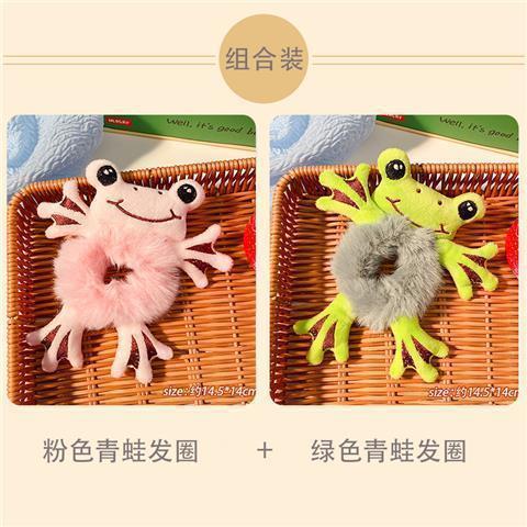 Banda de pelo de conejo de dibujos animados nuevos niños lindo corbata anillo de pelo hembra de peluche conejo cuerda de pelo cabeza de bola accesorios para el cabello hembra