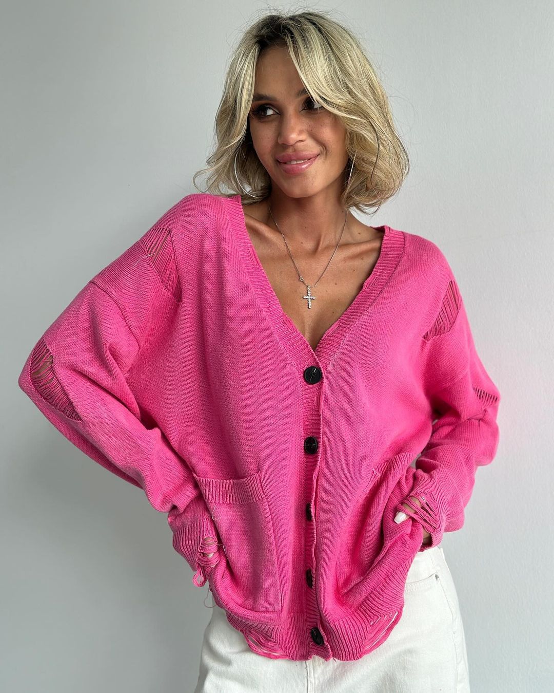 Damen Strickcardigan Vintage Langarm Strickjacke Für Den Winter_voghion.com