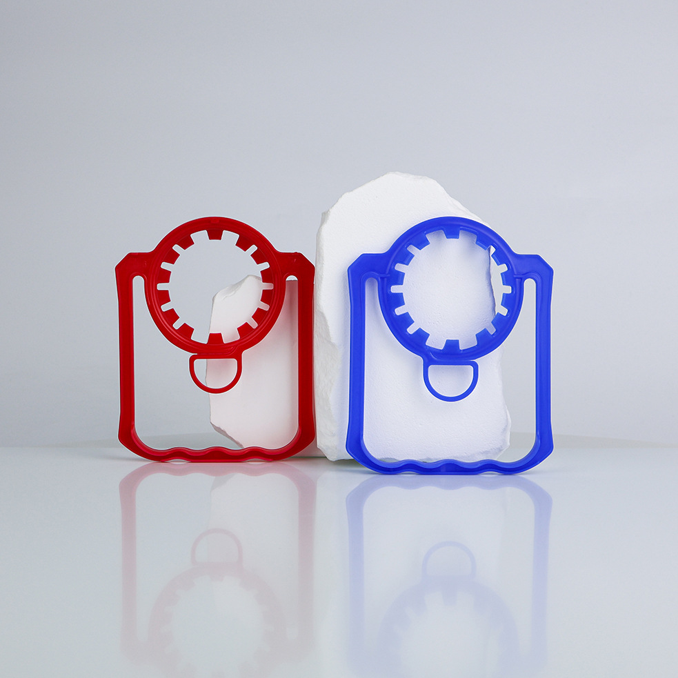 Fábrica de fuente al por mayor 45 / 48 calibre botella de bebidas PE mango botella de agua potable desechable mango mango de plástico